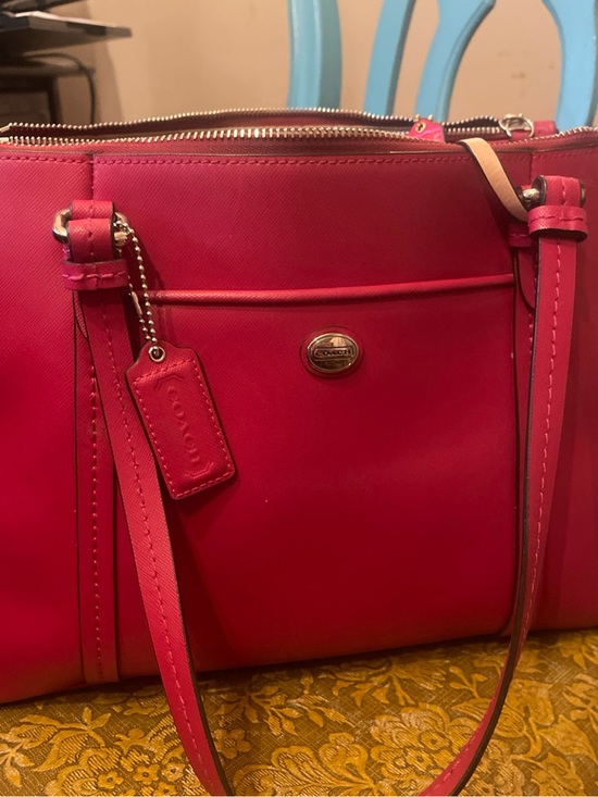 Coach Handbags - Coach Hot Pink Leather Tote with Signature Tag